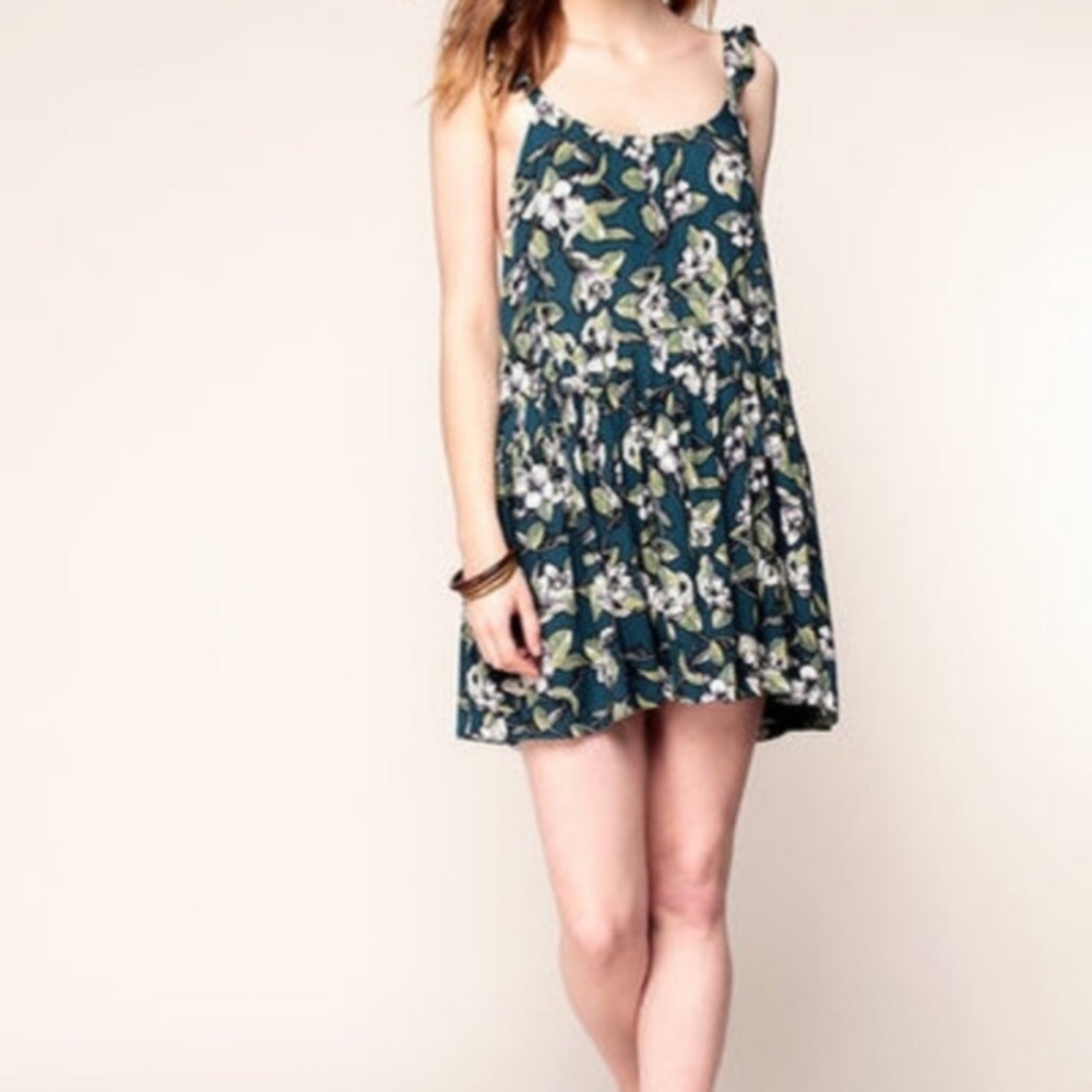 Free People floral ruffle mini dress